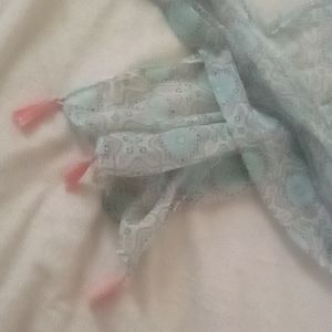 Aqua and pink girl's scarf